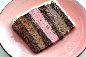 tort Frozen orzechowo-czekoladowy z musem owocowym